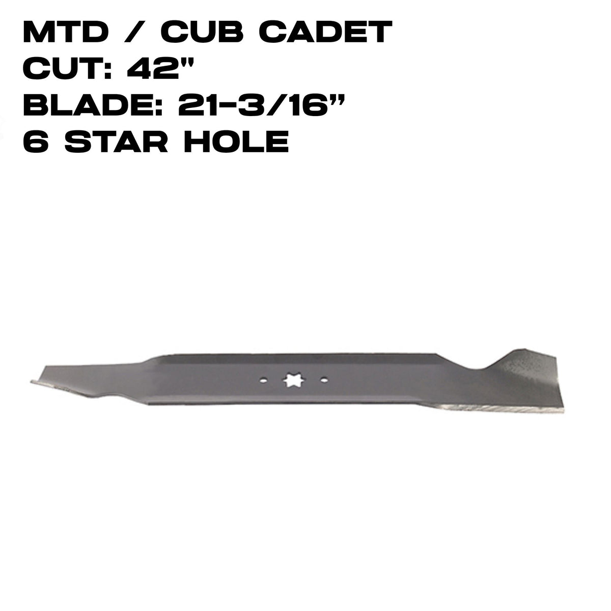 Rotary Blade | 21-3/16" X 6 Point Star | 42" Deck | MTD | 1031