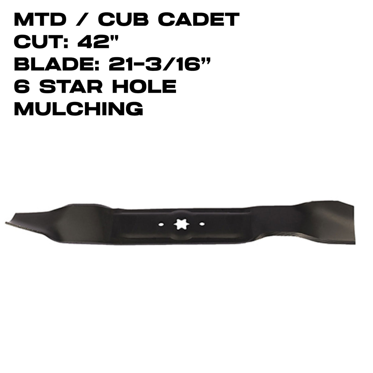 Rotary Blade | 21-3/16" X 6 Point Star | 42" Deck | Mulching | MTD | 1032