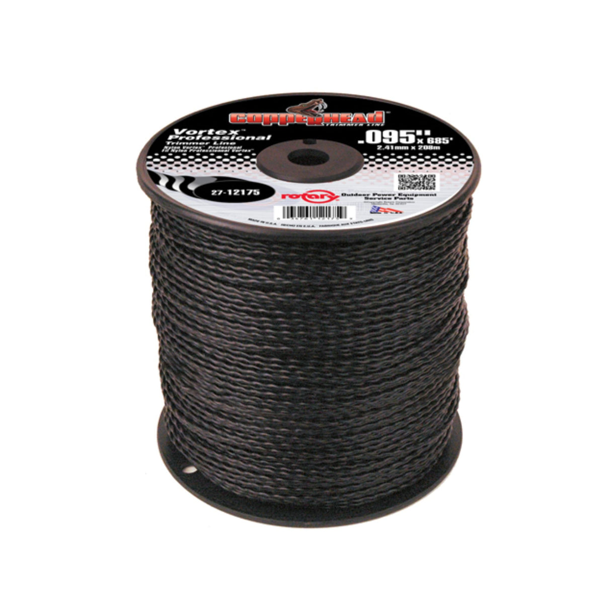 Rotary Vortex Trimmer Line | .095 X 685' | 3 lb Spool | Black | 12175