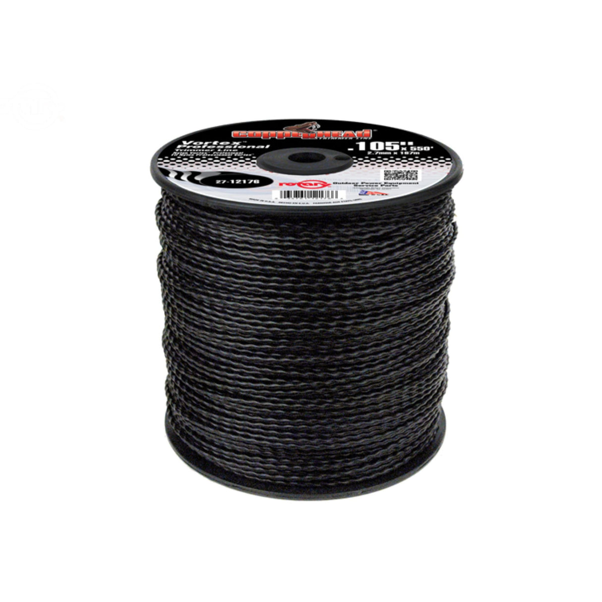 Rotary Vortex Trimmer Line | .105 X 550' | 3 lb Spool | Black | 12176