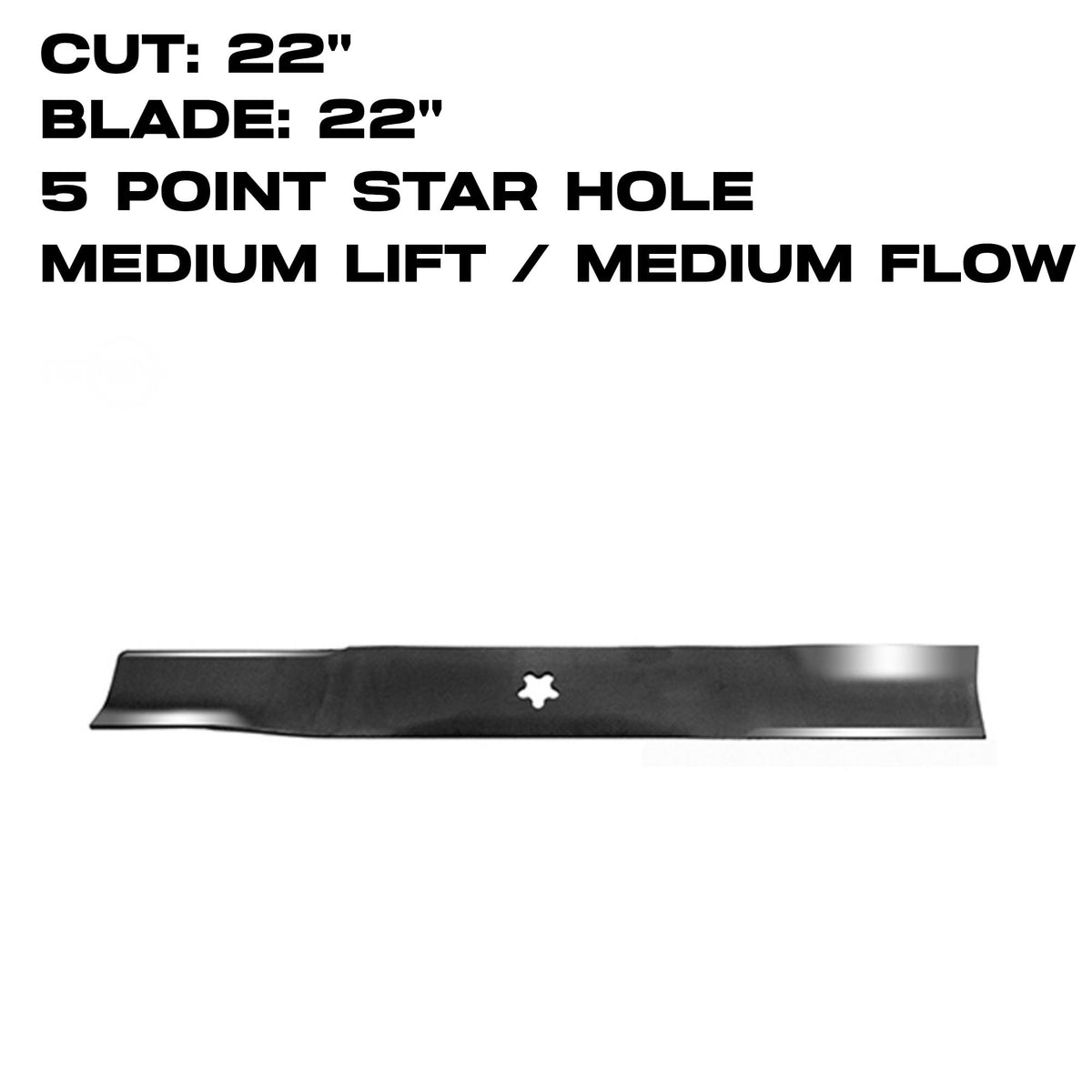 Rotary Blade | 22" X 5 Point Star | Medium Flow | 22" Deck | AYP / HUSQVARNA | 13023