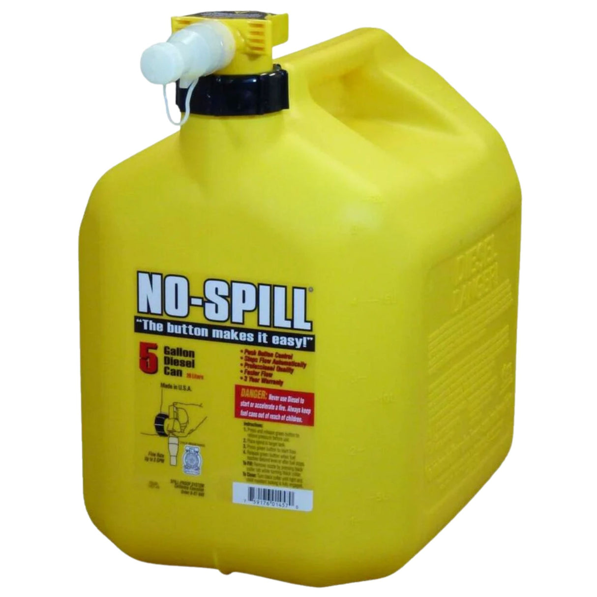 No Spill CARB Yellow Diesel Fuel Can | 5 Gallon | 1467S