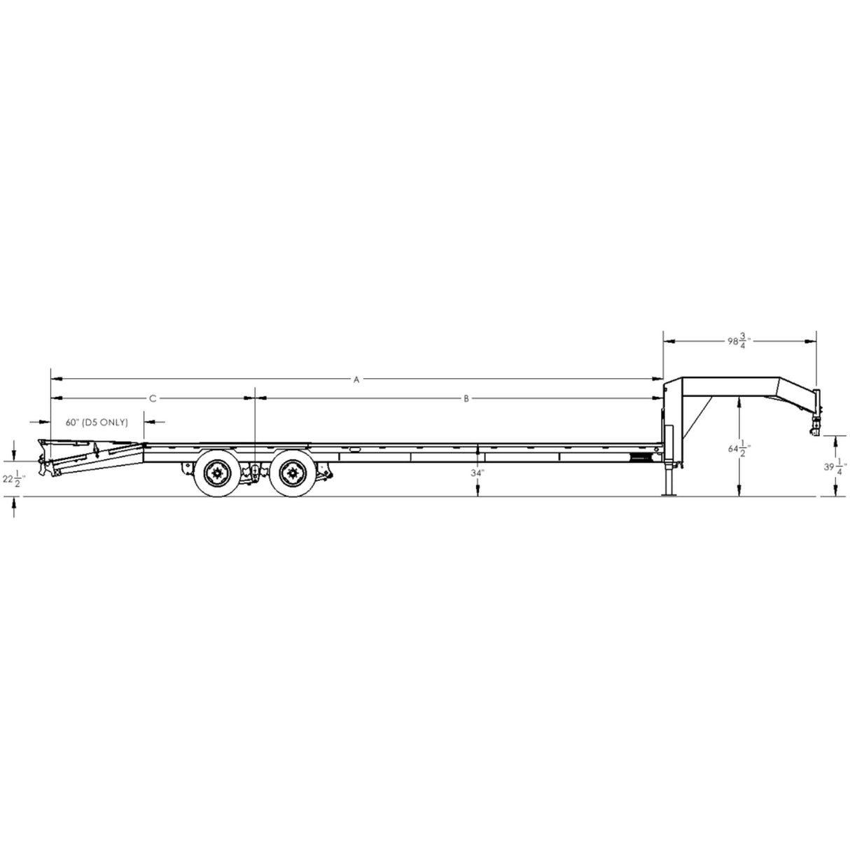 Big Tex Gooseneck | Dual Wheel | Tandem Axle | 25FT + 5' Dovetail | Mega Ramp | 22GN-30D5A-MRBK