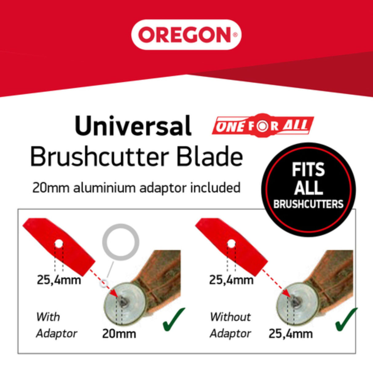 Oregon Universal Mulching Brushcutter Blade | 2 Tooth for STIHL , Husqvarna, Mitox, Echo, Kawasaki | 50505
