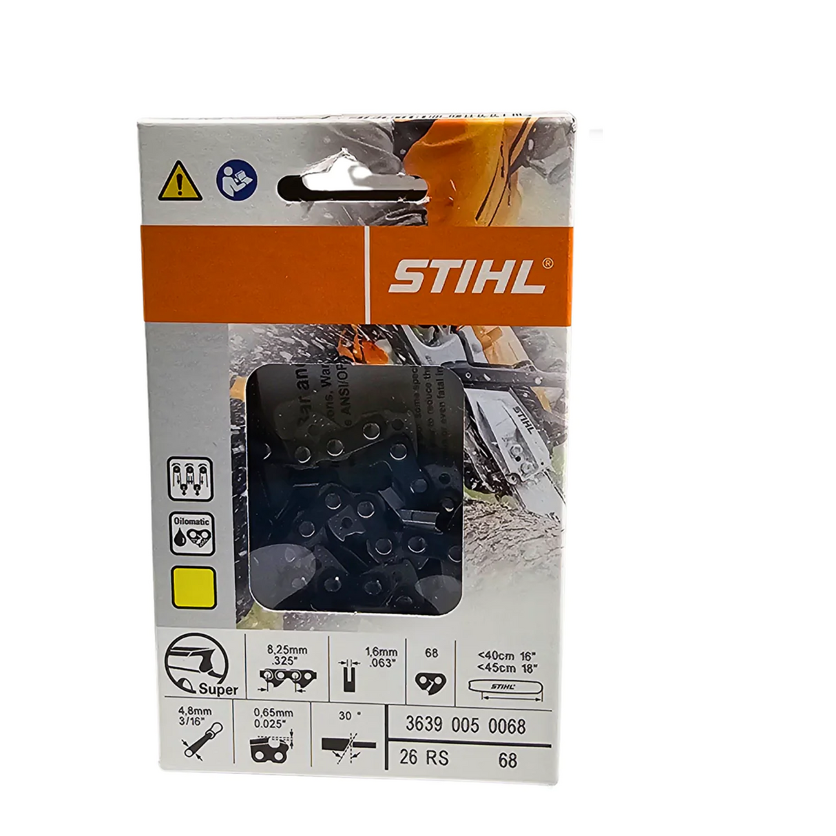 STIHL Oilomatic Rapid Super | 26 RS 68 | 18 in. | 68 Drive Links | Chainsaw Chain | 3639 005 0068 | Main Street Mower | Winter Garden | Clermont | Ocala