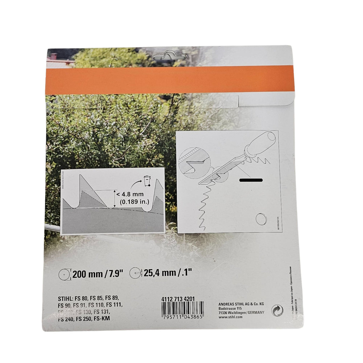 STIHL Woodcut Saw Blade | Scratcher Tooth | 200mm x 25.4mm | 4112 713 4201 | Main Street Mower | Winter Garden | Clermont | Ocala
