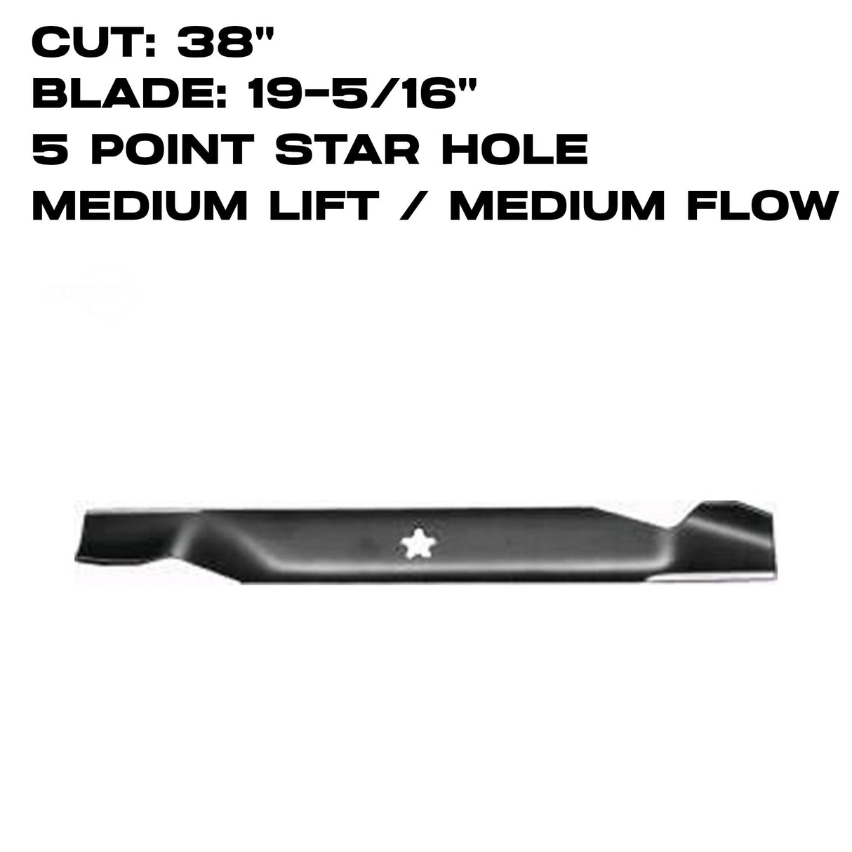 Rotary 19-5/16" X 5 Point Star | Medium Flow | 38" Deck | AYP/HUSQVARNA | 6124