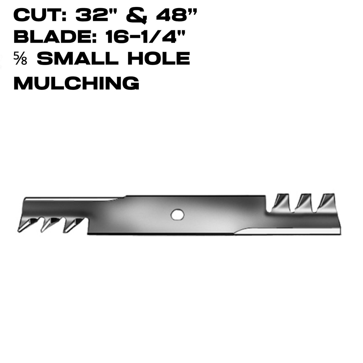 Rotary Copperhead Blade | 16-1/4" X 5/8" | Mulching | Bad Boy / Bobcat / Exmark | 32" & 48" Deck | 6296