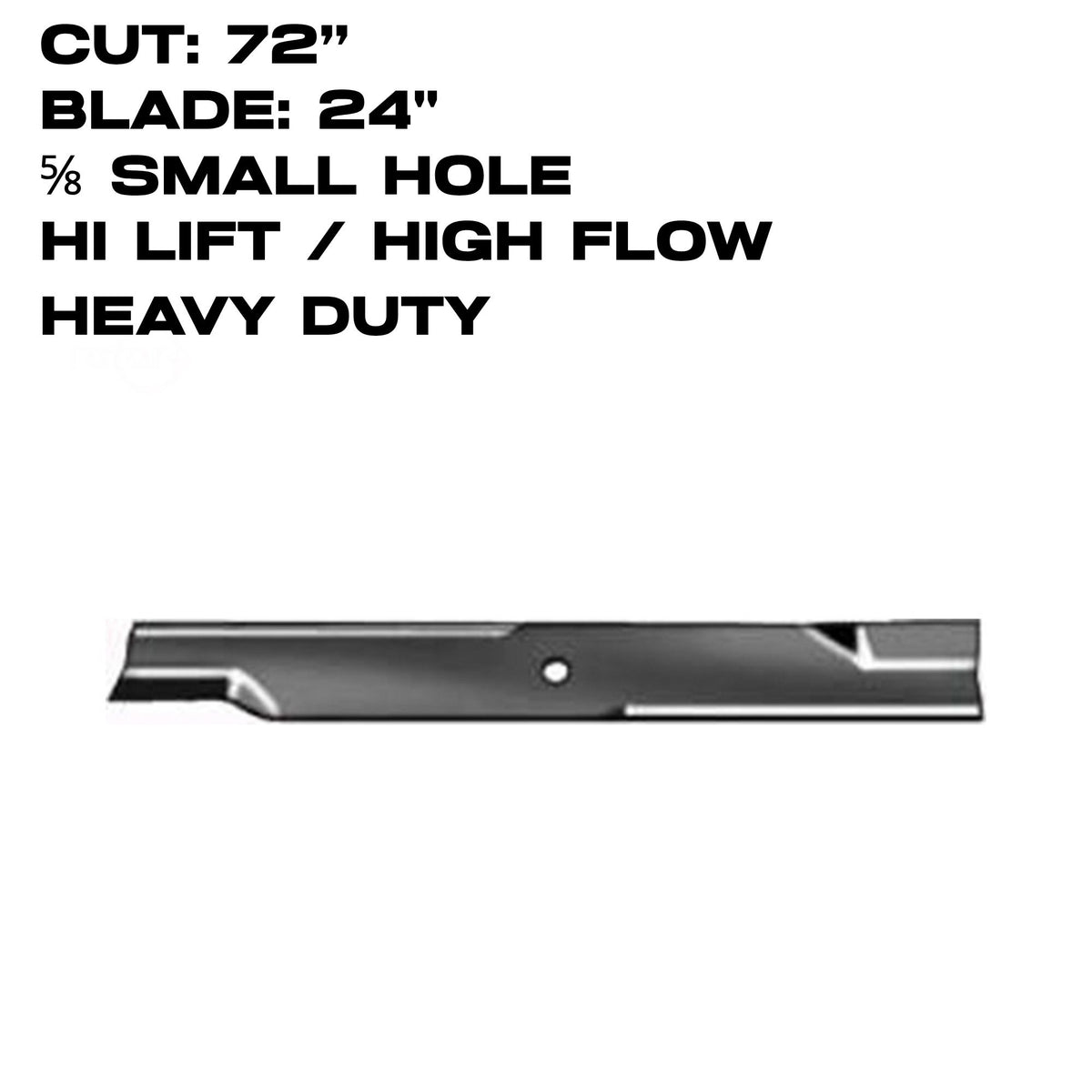 Rotary Blade | 24" X 5/8" | Hi-Flow | Heavy Duty | Dixie Chopper / Bad Boy / Hustler | 72" Deck | 6833