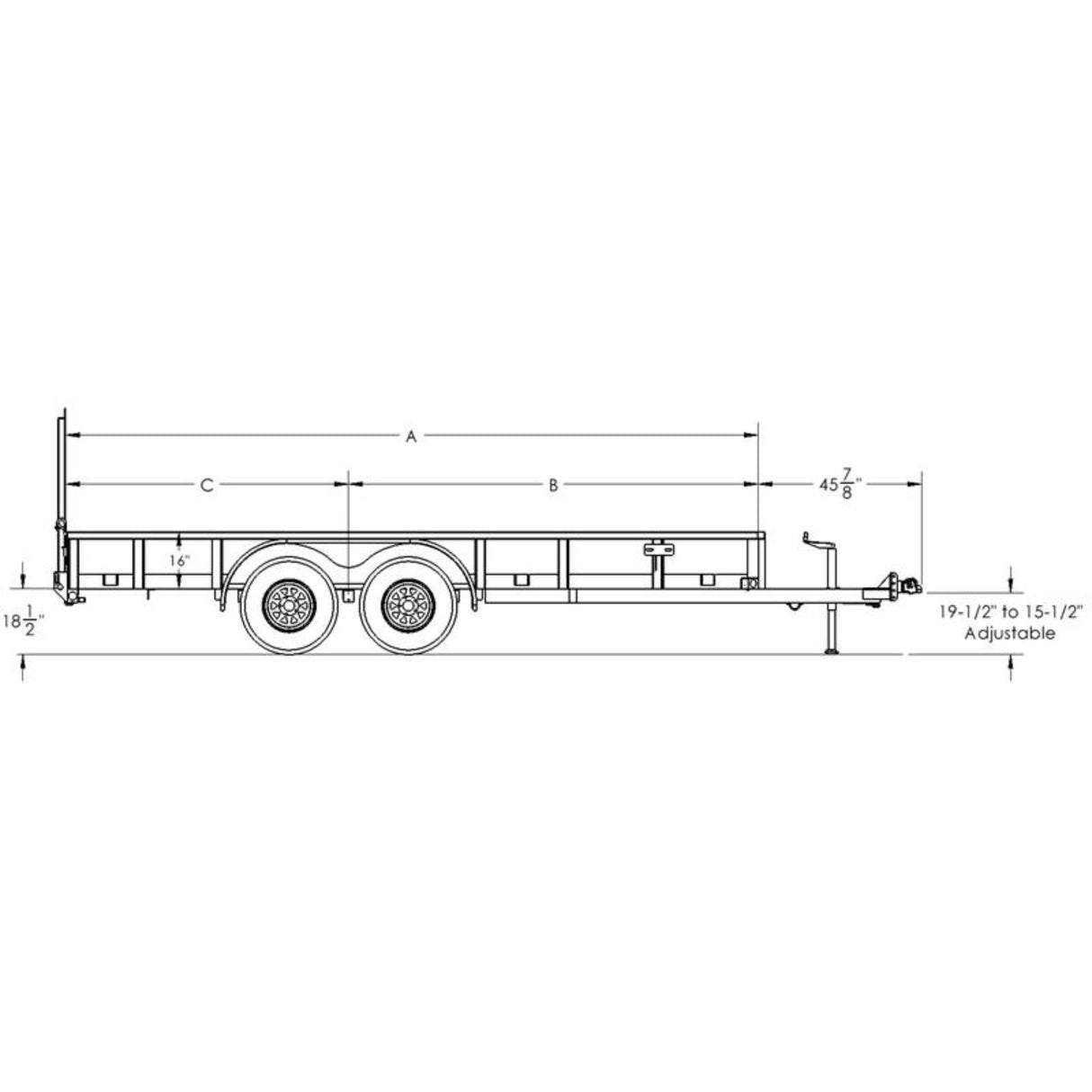 Big Tex Utility Trailer | 20FT | Tandem Axle | Pipe Top | 70PI-20R1A-4PBK