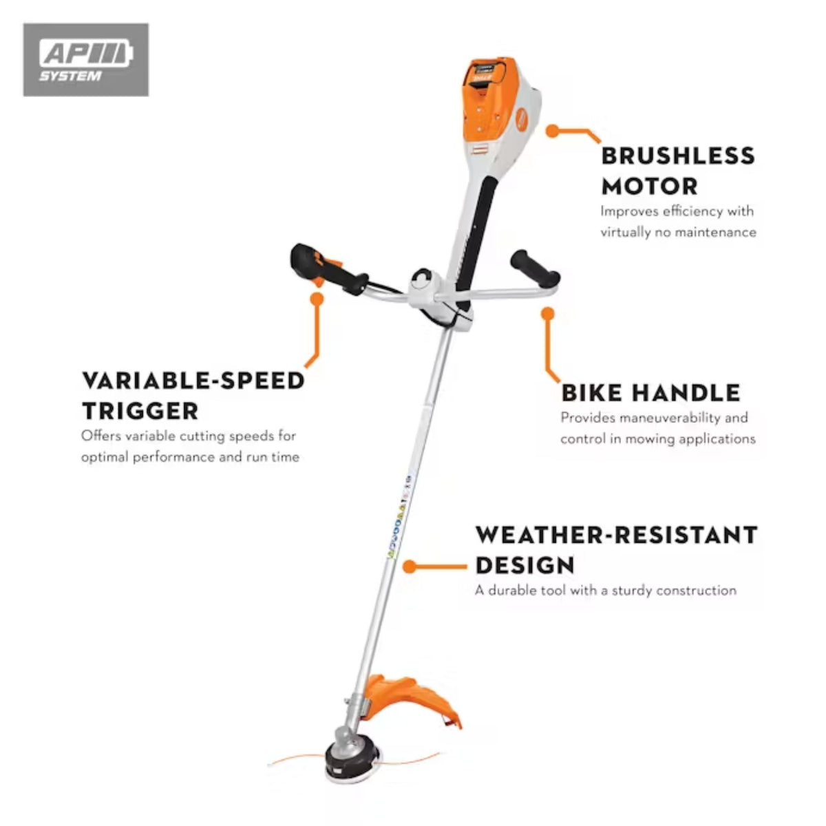 STIHL FSA 200 Battery Powered String Trimmer | Bike Handle | Tool Only