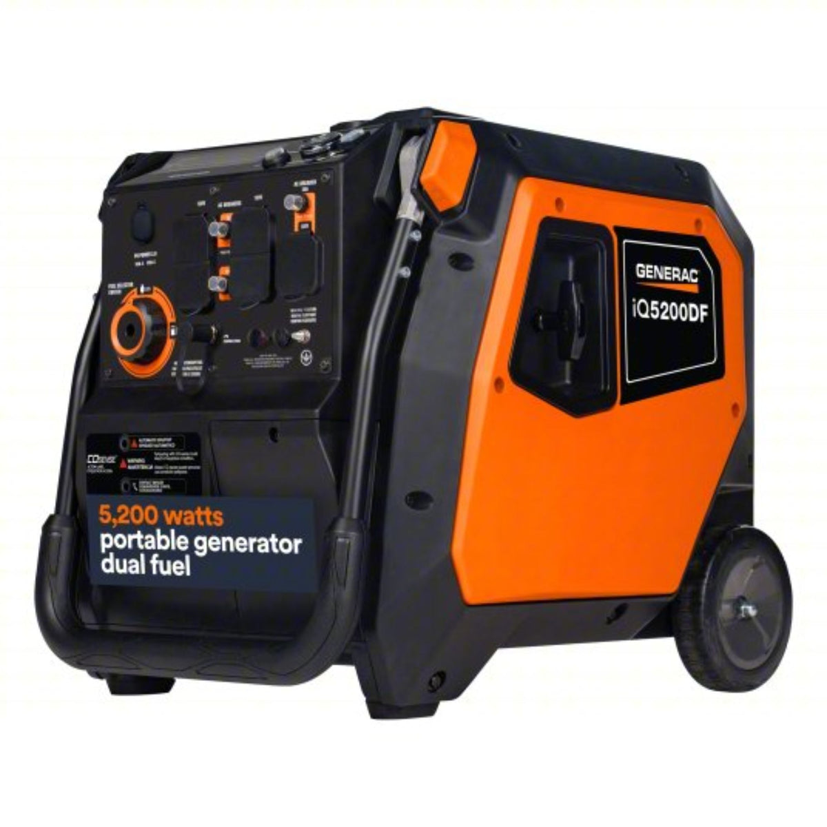 Generac Generator | 3900W/5200W Dual Fuel Gas Propane Inverter COSense Electric Start RFB | IQ5200DF