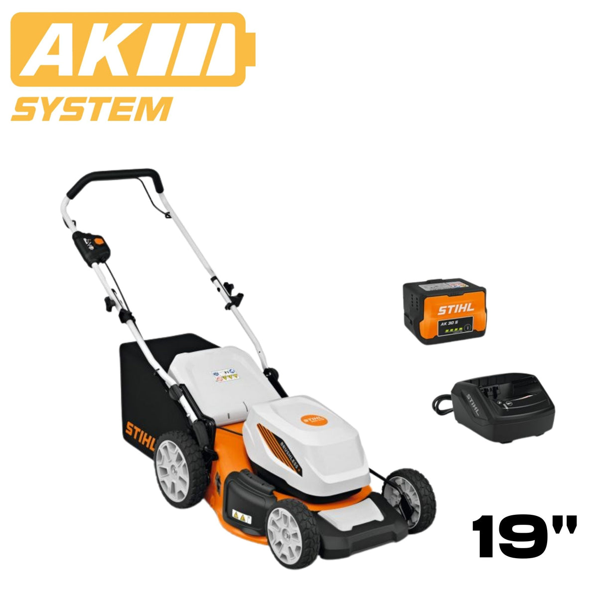 STIHL RMA 348 | 19In Deck | Battery Powered Walk Behind Mower with Battery and Charger