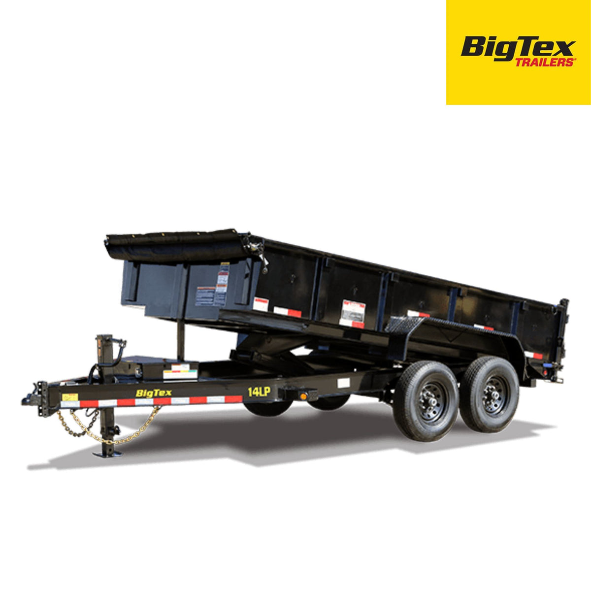 Big Tex Dump Trailer | 16FT | HD | Tandem Axle | Ultra Low Profile | 4' Solid Steel Sides | 14LP-16BK6-P4