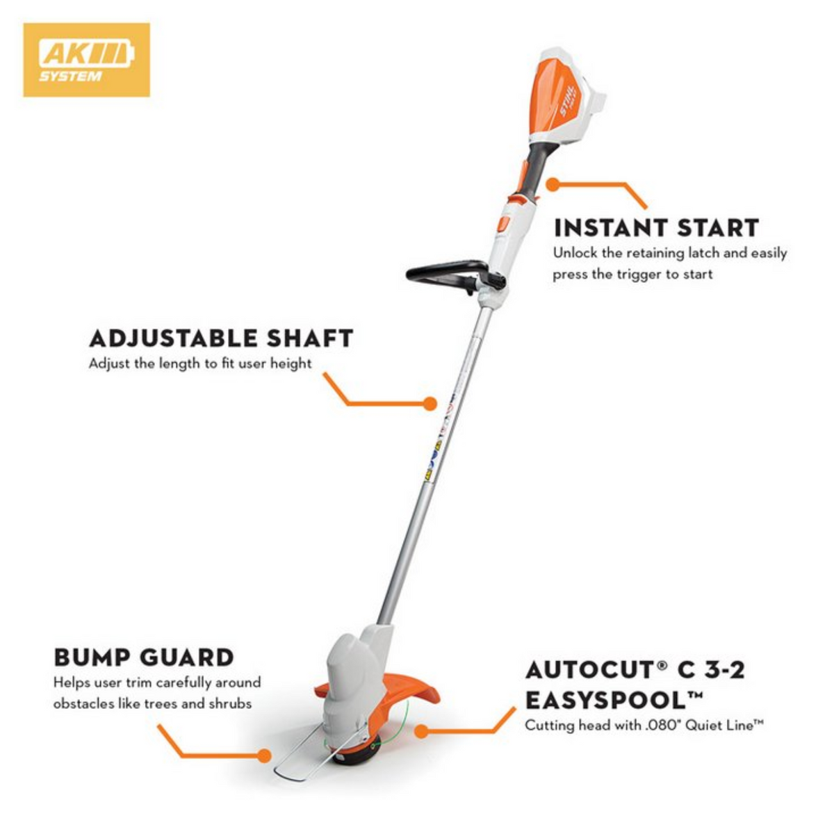 STIHL FSA 57 Battery Powered String Trimmer w/ AK 10 and AL 101 | Main Street Mower | Winter Garden | Clermont | Ocala