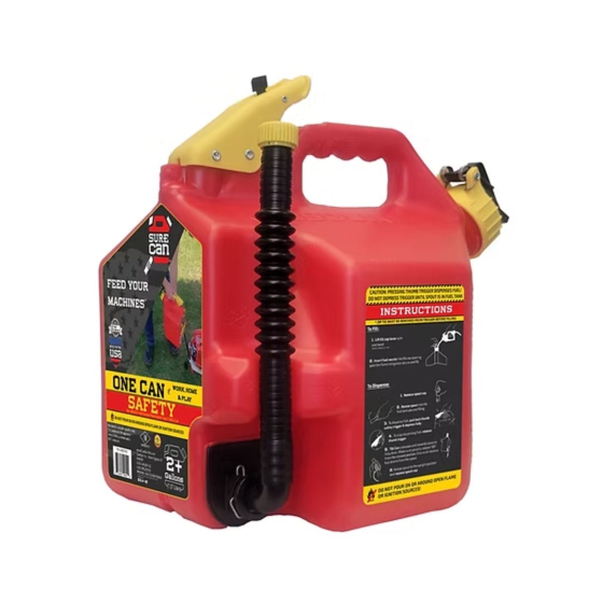 Sure Can 2 Gallon Gasoline Type II Safety Can | SUR2SFG2