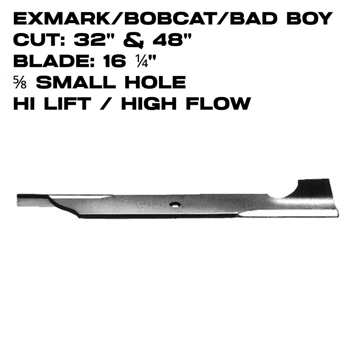 Rotary Blade | 16-1/4" X 5/8" | 32" & 48" Deck | For Bobcat / Bad Boy / Exmark | 1009