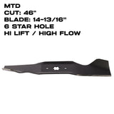 Rotary Blade| 14-13/16" X 6 Point Star | 46" Deck | MTD | 1022