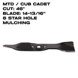 Rotary Blade | 14-13/16" X 6 Point Star | Mulching | MTD / Cub Cadet | 1030