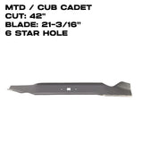 Rotary Blade | 21-3/16" X 6 Point Star | 42" Deck | MTD | 1031