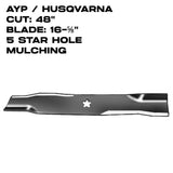 Rotary 16-5/8" X 5 Point Star | Mulching  | 48" Deck | AYP / HUSQVARNA | 10377