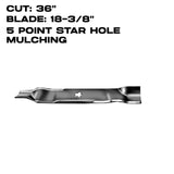 Rotary 18-3/8" X 5 Point Star | Mulching | 36" Deck | AYP | 10841