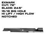 Rotary Hi-Flow Blade | 24.5" | EXMARK NOTCHED | 72" Deck |  11229