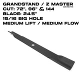 Toro Medium Flow Blade | 24.5"  | GrandStand / Z Master |  72", 96" & 144" Deck | 140-4850