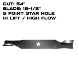 Rotary 18-1/2" X 5 Point Star | 54" Deck | AYP / HUSQVARNA/Cub Cadet | 14459