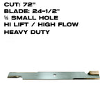 Rotary Blade | 24-1/2" X 5/8" |  Heavy Duty | Hi-Flow | Scag | 72" Deck | 15004