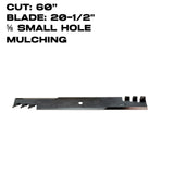 Rotary Copperhead Blade | 20-1/2" X 5/8" | Mulching | Dixie Chopper / Gravely / Hustler | 60" Deck | 15009