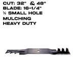 Rotary Copperhead Blade | 16-1/4" X 5/8" | Heavy Duty | Mulching | Bobcat | 32" & 48" Deck | 16667