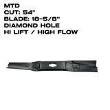 Rotary Blade |  18-5/8" X DIAMOND C.H. | 54" Deck | MTD | 17225