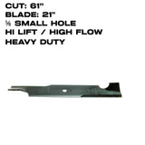 Rotary Blade | 21" X 5/8" | Heavy Duty | Hi-Flow | Bobcat / Ferris / Honda | 61" Deck | 2174