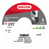Oregon Magnum Gatorline Square Trimmer Line| .095" x 1134 Ft | 5lb Spool | Fits Stihl, Echo, Husqvarna, Ryobi, Troy Bilt | 22-095B