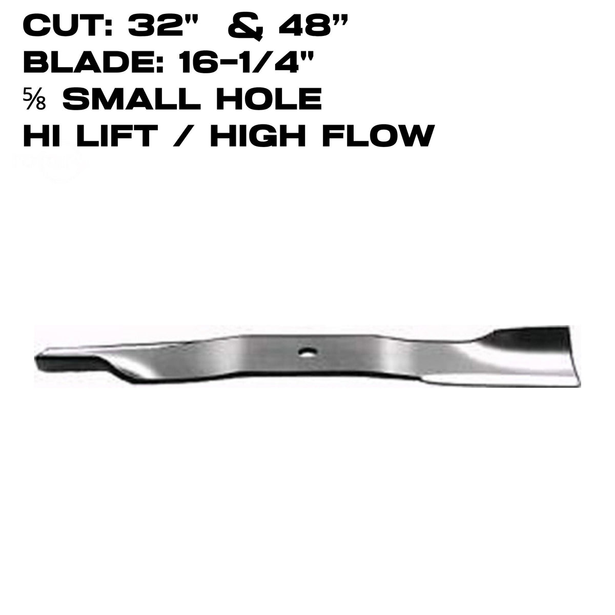 Rotary Blade | 16-1/4" X 5/8" |  Hi-Flow | Bobcat / Gravely / Ariens | 32" & 48" Deck | 3400