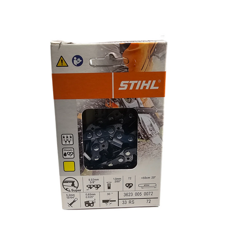 BULK || STIHL Oilomatic Rapid Super | 33 RS 72 | 20 in. | 72 Drive Links | Chainsaw Chain | 3623 005 0072 | Main Street Mower | Winter Garden | Clermont | Ocala