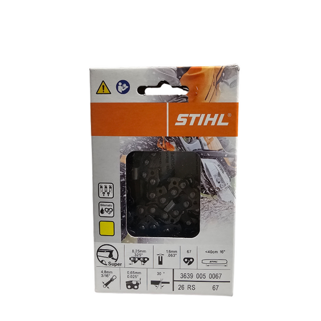 STIHL Oilomatic Rapid Super | 26 RS 67 | 16 in. | 67 Drive Links | Chainsaw Chain | 3639 005 0067 | Main Street Mower | Winter Garden | Clermont | Ocala