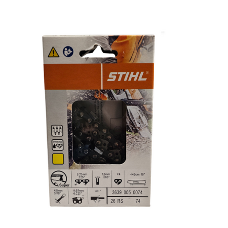 BULK || STIHL Oilomatic Rapid Super | 26 RS 74 | 18 in. | 74 Drive Links | Chainsaw Chain | 3639 005 0074 | Main Street Mower | Winter Garden | Clermont | Ocala