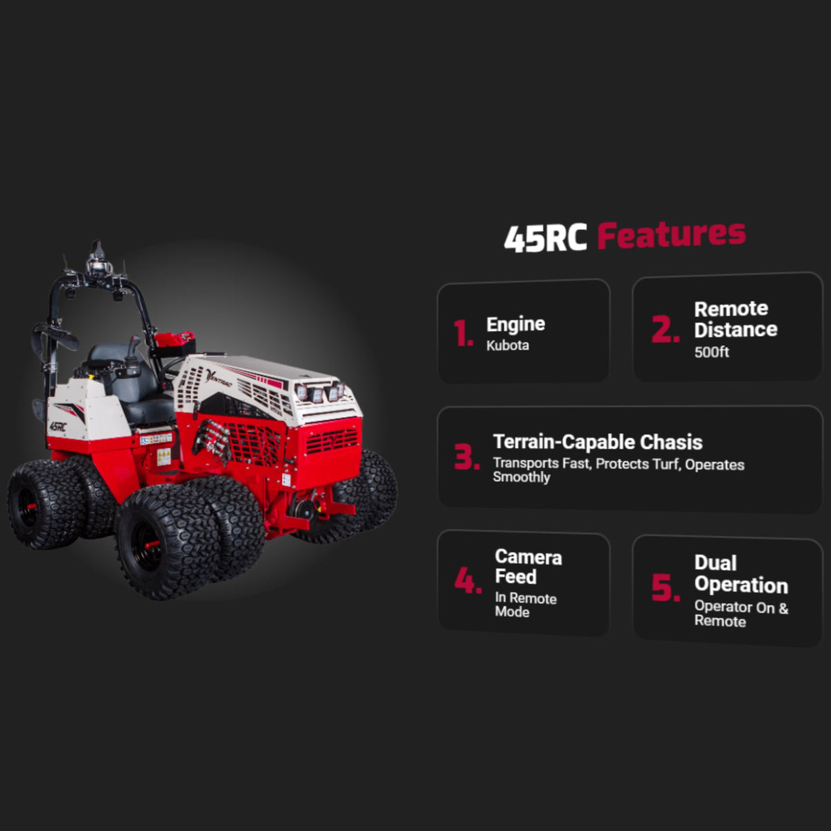 Ventrac 45RCN Tractor | Remote Control | Kubota WG972 EFI Engine