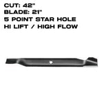 Rotary 21" X 5 Point Star | Hi-Flow | 42" Deck | AYP / HUSQVARNA / Ariens | 6125