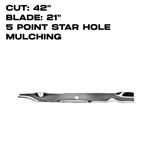 Rotary 21" X 5 Point Star | Mulching | 42" Deck | AYP / HUSQVARNA / MTD| 6189