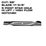 Rotary 17-3/8" X 5 Point Star | Hi-Flow | Notched | 50" Deck | AYP / HUSQVARNA | 6196