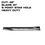 Rotary 21" X 5 Point Star | Heavy Duty | 42" Deck | AYP / HUSQVARNA / JOHN DEERE | 6262