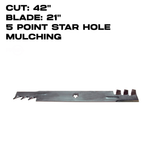 Rotary Copperhead 21" X 5 Point Star | Mulching | 42" Deck | AYP / HUSQVARNA / JOHN DEERE | 6422