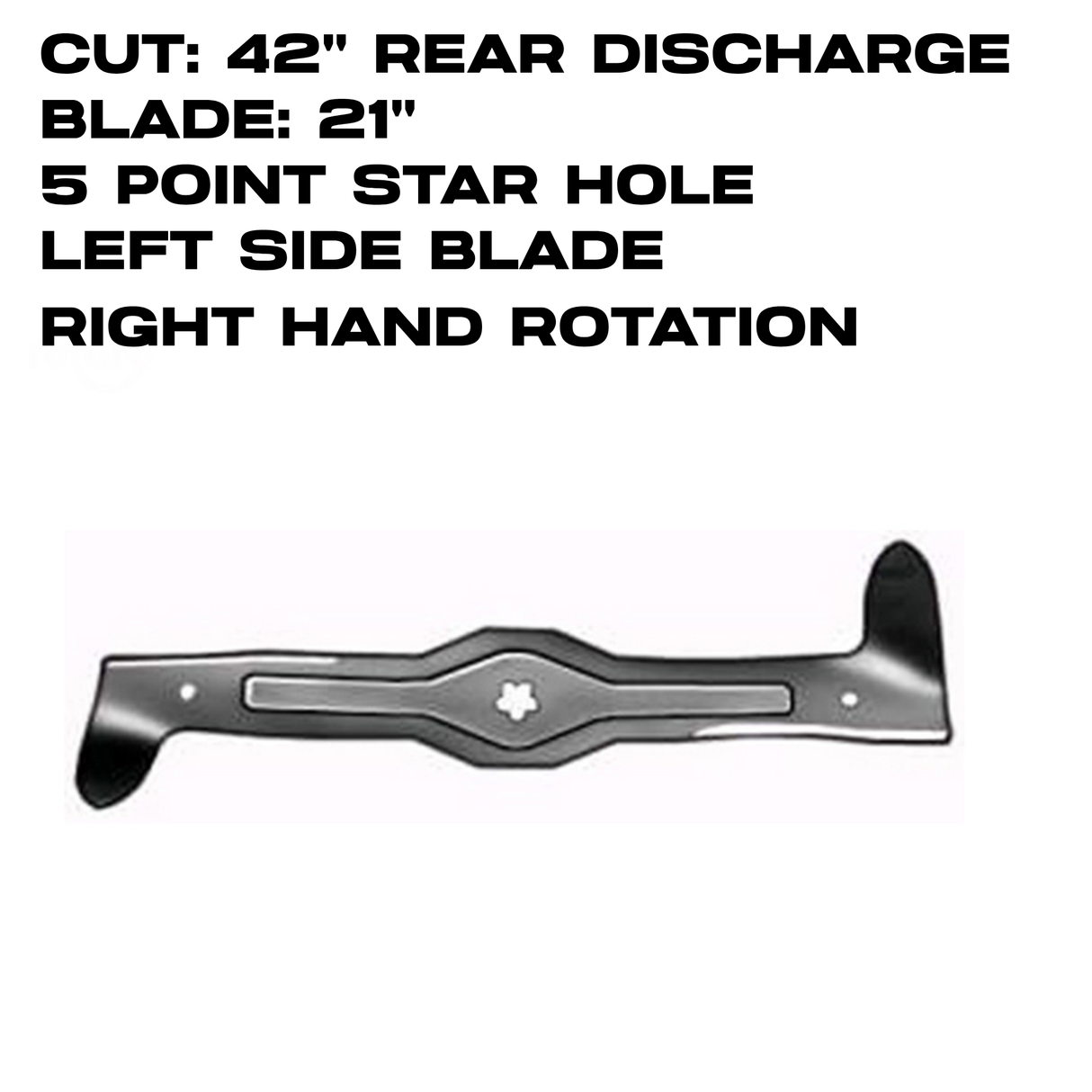 Rotary 21" X 5 Point Star | Rear Discharge | RH ROTATION | 42" Deck | AYP | 6484