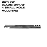 Rotary Copperhead Blade | 24-1/2" X 5/8" | Mulching  | Husqvarna / Scag | 72" Deck | 9883