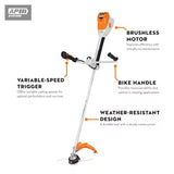 STIHL FSA 200  Battery Powered String Trimmer | Bike Handle | Tool Only