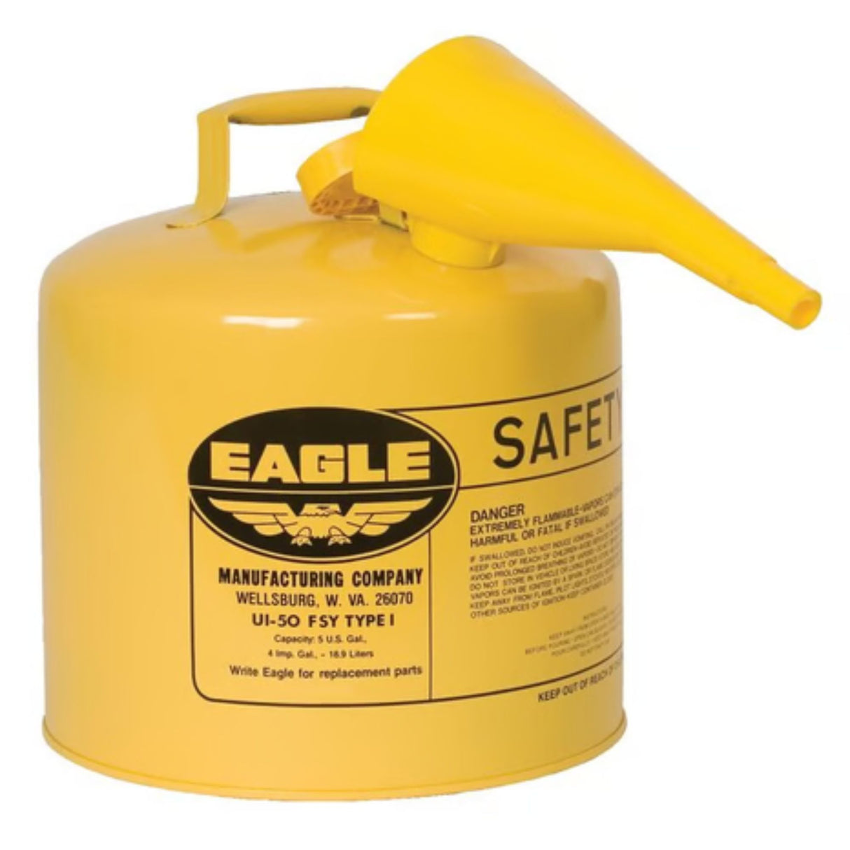 Eagle 5 Gallon Type I Red Safety Gas Can for Diesel | UI-50-FSY