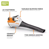 STIHL BGA 30 Handheld Blower set w/2 AS2 batteries and charger
